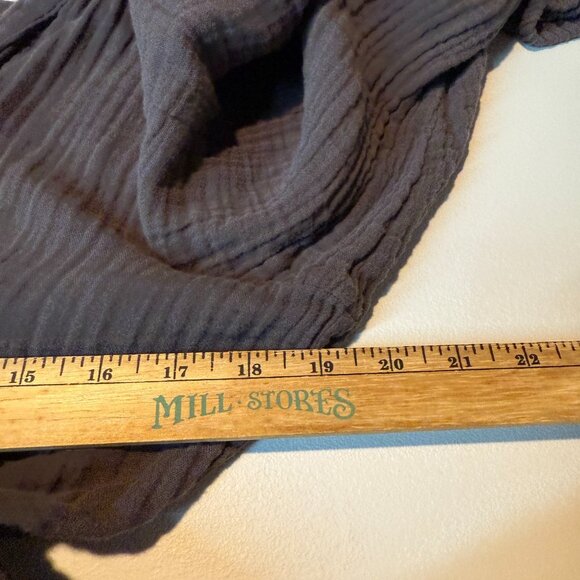 Xirena Women M Gia Dress Gauze Midi Boho Full Button V Neck Long Sleeve Gray - Picture 9 of 12